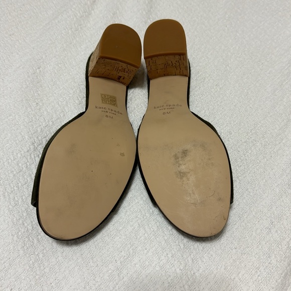 Kate Spade Warren Green Suede Scalloped Mules-Sz 8 NWOT - Picture 3 of 7